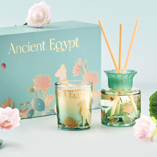 大英博物馆 盖亚.安德森猫系列 无火香氛香薰蜡烛礼盒 埃及睡莲 商品图3