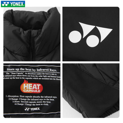 YONEX尤尼克斯羽毛球服yy秋冬羽绒服大衣连帽外套 190054BCR/290054BCR男女款袄子 商品图1