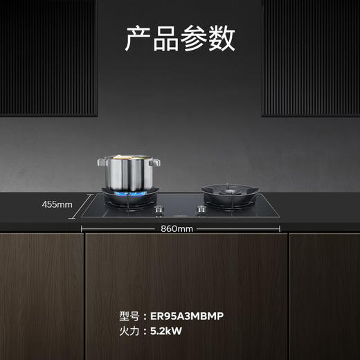 西门子（SIEMENS）5.2kw嵌入式大火力燃气灶 三重聚焰 瞬时升温 230°宽幅旋钮 炉头易拆洗 意外熄火保护 ER95A3MBMP 商品图6