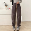 纸袋家春季新款！字母刺绣显瘦休闲裤！纯棉毛圈韩版显瘦抽绳！ 商品缩略图1