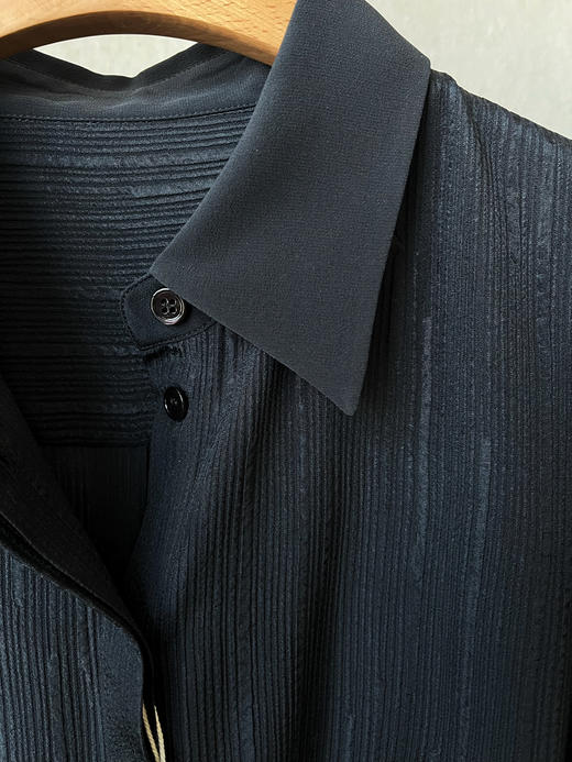 【通勤隐形盔甲】噢蜜ooomeooo重磅提花黑真丝衬衫 商品图7