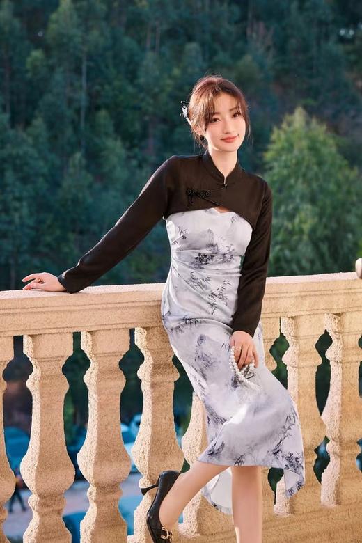 Le Malene 新中式水墨印花吊带裙罩衫套装 19874 商品图6