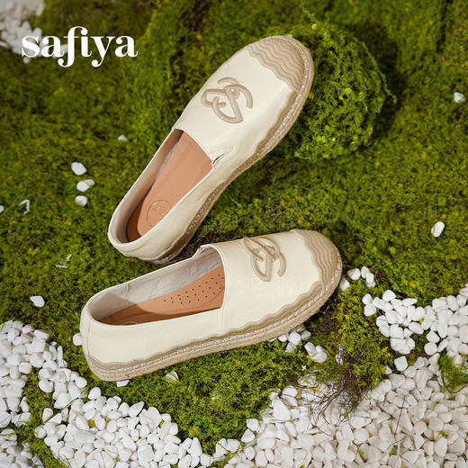 预售10天发|Safiya/索菲娅春新款编织复古百搭厚底懒人休闲渔夫鞋SFD1112235 商品图6
