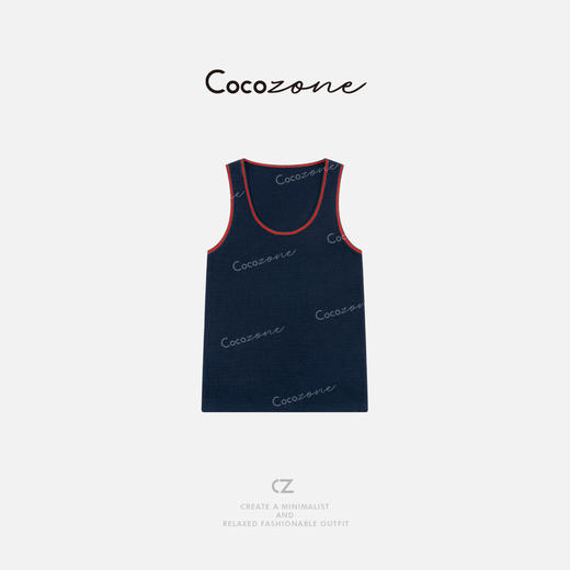 COCO ZONE 刘一一2025春夏撞色边U领休闲无袖背心ACD1A0053 商品图2