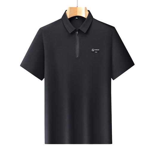 【DLS】大依优型大码拉链款短袖Polo衫翻领加肥加大男士大号弹力透气舒适夏季半袖 商品图1