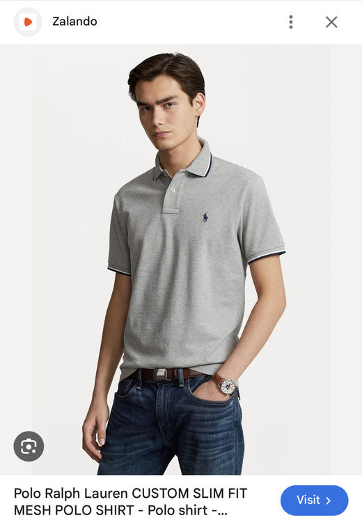 R.L 拼色镶边 纯棉珠地网棉 翻领短袖POLO衫 TX412 商品图0