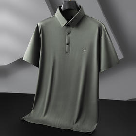 【冰丝】【DWN】大依优型大码男装短袖POLO衫T恤加肥加大宽松休闲冰丝打底夏季胖子男士上衣