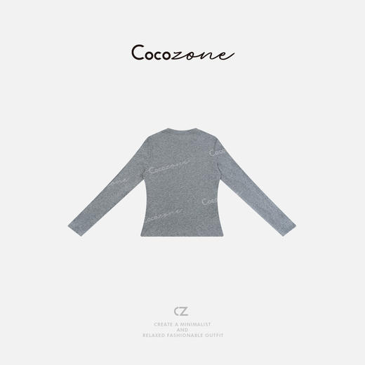 COCO ZONE 刘一一 2025100棉薄款显瘦长袖打底衫CD1A0113 商品图1
