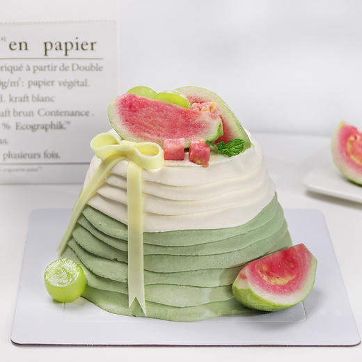 【双色芭提】清新的浅绿色，芭乐青提丰富口感--芭乐水果生日蛋糕 商品图0