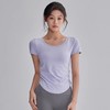 【限时秒】YOGACODE【火树银花系列】瑜伽服短袖T恤女网纱拼接透气运动上衣DWY115119 商品缩略图2