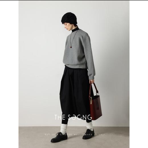 THESOONG"进口100%匹马棉不规则黑色鸡腿半身裙BQZ5374 商品图6