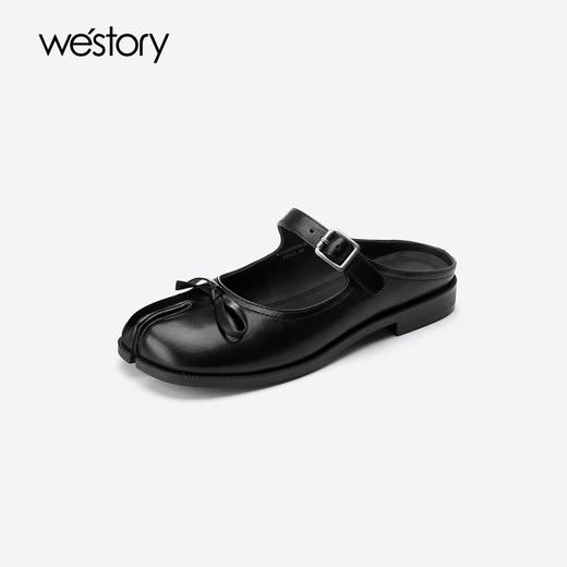 Westory2025年夏季低跟穆勒拖分趾包头拖鞋空凉鞋W25AH59291 商品图2