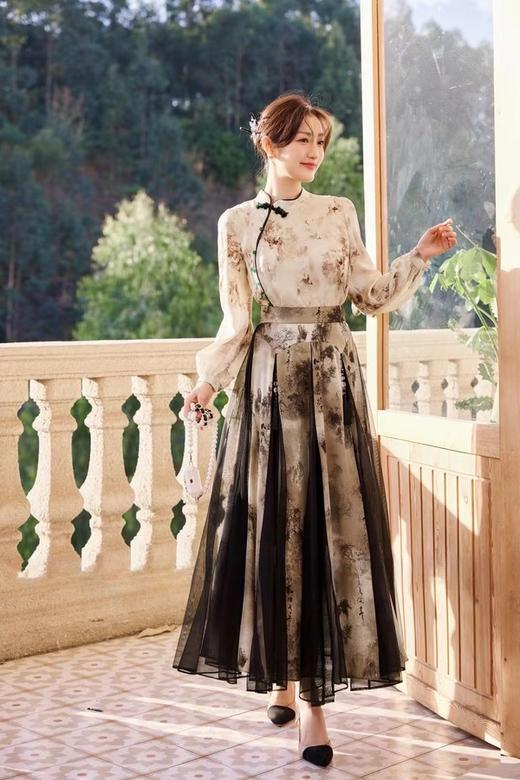 Le Malene 新中式水墨印花盘扣套装 19901 商品图3