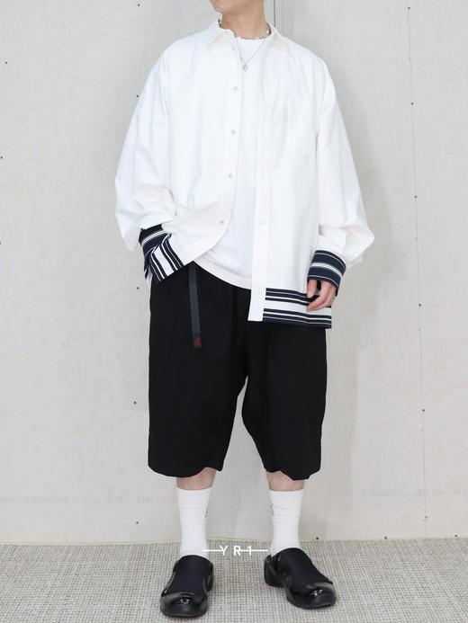 White Mountaineering | 宽折袖盒条纹衬衫 商品图5