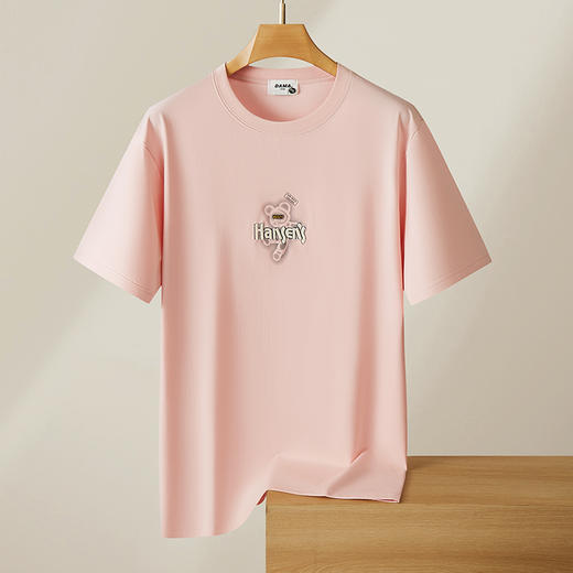 【精梳棉】【DX】大依优型大码短袖T恤圆领时尚潮流宽松潮牌加肥加大上衣男士半袖打底 商品图3