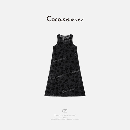 COCO ZONE 刘一一 25春夏设计感拼接蕾丝无袖连衣裙CD2A0456 商品图1