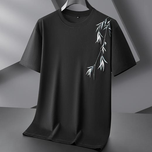 【棉质】【DPF】大依优型大码短袖T恤绣花体恤加大码肥佬宽松圆领休闲棉半袖打底上衣胖子男士 商品图1