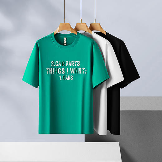 【精梳棉】【DX】大依优型大码短袖T恤圆领时尚潮流宽松潮牌加肥加大上衣男士半袖打底 商品图3