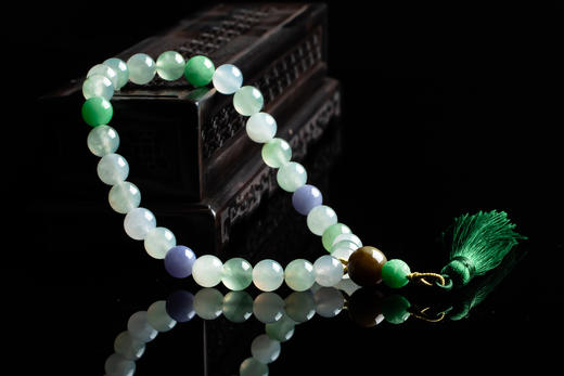 XY0161多彩翡翠手串手持佛珠 商品图2