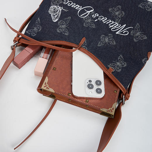 大英博物馆 博物志系列 蝴蝶提花新中式复古 手提斜挎包 商品图3