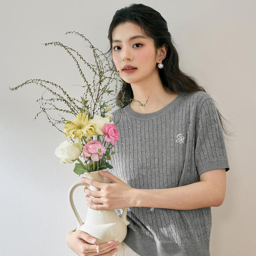 【严选】【绞花俱乐部】诗凡黎兰精天丝绞花针织25夏新款女7G3331401 商品图2