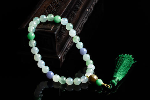 XY0161多彩翡翠手串手持佛珠 商品图1