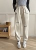 纸袋家春季新款！字母刺绣显瘦休闲裤！纯棉毛圈韩版显瘦抽绳！ 商品缩略图6