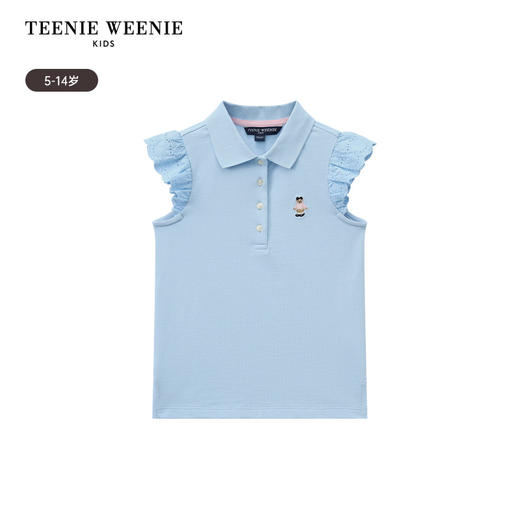 TeenieWeenie Kids小熊童装春夏女童可爱蕾丝飞袖Polo衫TKHA256345N 商品图5