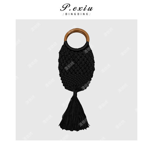 PanYiXiu/潘依绣小众设计款度假感编织流苏手提包 BL5663 商品图1