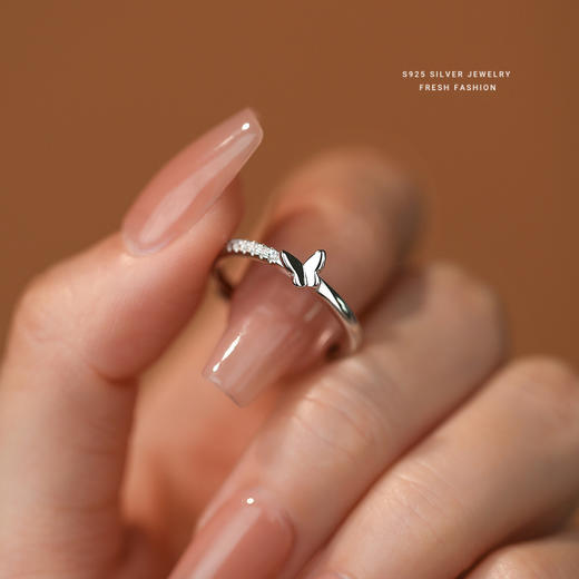 【遇蝶】s925纯银冷淡风蝴蝶戒指【YXS-K2190】 商品图1