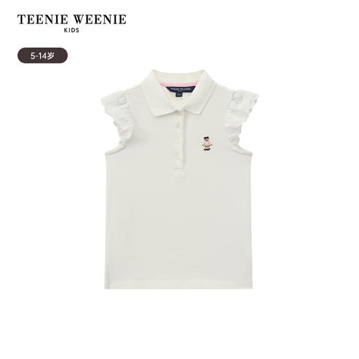 TeenieWeenie Kids小熊童装春夏女童可爱蕾丝飞袖Polo衫TKHA256345N 商品图6