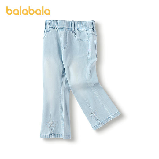 巴拉巴拉童装儿童长裤女童牛仔裤开叉喇叭裤夏季裤子凉感时髦百搭 商品图4