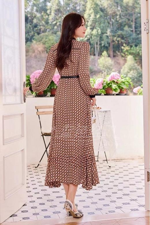 Le Malene V领几何印花单排扣连衣裙 19877 商品图5