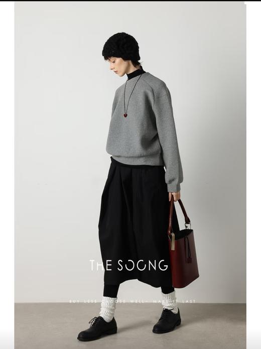 THESOONG"进口100%匹马棉不规则黑色鸡腿半身裙BQZ5374 商品图0