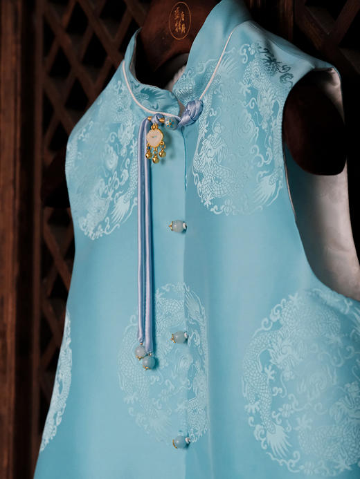 盛唐牡丹| 儿童系列|Kids 双龙团纹花蕾缎马甲 商品图5