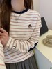 素家同款条纹小熊！2025新款宽松休闲男女款长袖T恤百搭显瘦撞色圆领衫！ 商品缩略图7