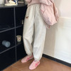 纸袋家春季新款！2025刺绣狗宽松版型休闲裤！简约松弛高腰束脚裤！ 商品缩略图1