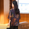 LS-2818真丝香云纱上衣女2025新款夏季V领中袖桑蚕丝拼接复古桑蚕丝 商品缩略图3