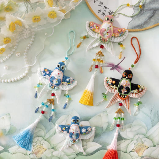 苏苏姐家燕衔春香囊挂件手工DIY手编钩针毛线团挂件自制材料包 商品图1