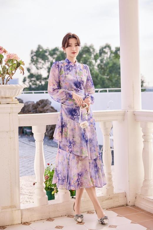 Le Malene 露肩盘扣修身鱼尾连衣裙 19908 商品图5