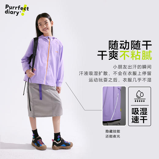 【110-160cm】咕噜日记【速干】儿童连帽防晒外套男女童休闲轻薄款上衣透气PCWT2514 商品图2