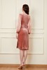 ELLA JADE 珊瑚粉丝绒拼接丝袖连衣裙 19910 商品缩略图4