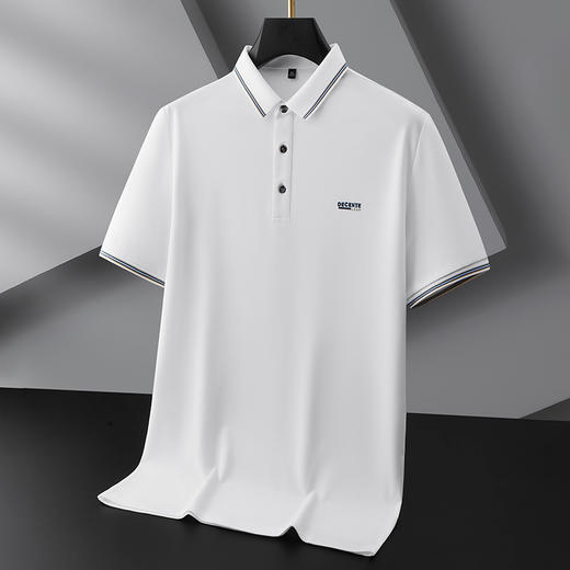 【DKP】大依优型大码Polo衫弹力翻领T恤轻奢休闲纯色短袖男宽松T恤上衣胖子 商品图5