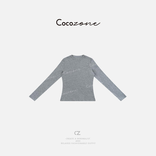 COCO ZONE 刘一一 2025100棉薄款显瘦长袖打底衫CD1A0113 商品图0