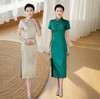 HQ-JYJ-211老上海真丝2025年新款夏季改良中国风桑蚕丝年轻款手工旗袍连衣裙 商品缩略图0