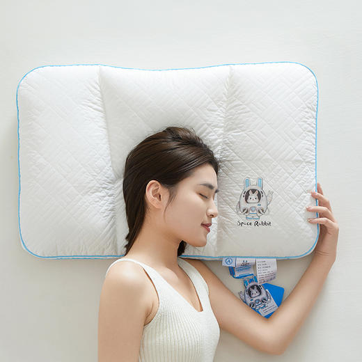 自然醒A类全棉太空兔安睡枕芯夏季护颈椎助睡眠枕头舒适家用单人整头一对XK 商品图0
