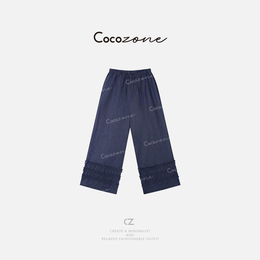 COCO ZONE 刘一一2025新款复古风高腰阔腿女式休闲裤CD2A0615 商品图0