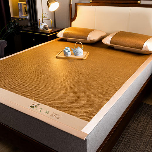 【艾草香味&深山古藤！边睡边养生】夏季双面加厚艾草冰丝古藤席夏天学生宿舍单双人驱蚊刺绣凉席。ry 商品图11