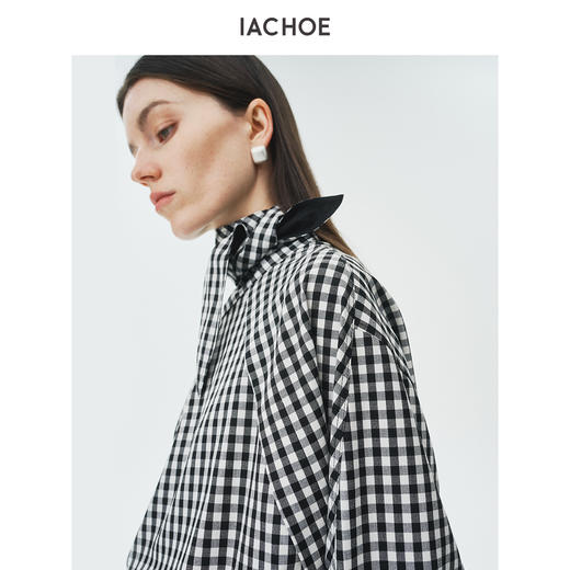 棉仓3621504011-IACHOE小领结格子衬衫 商品图0