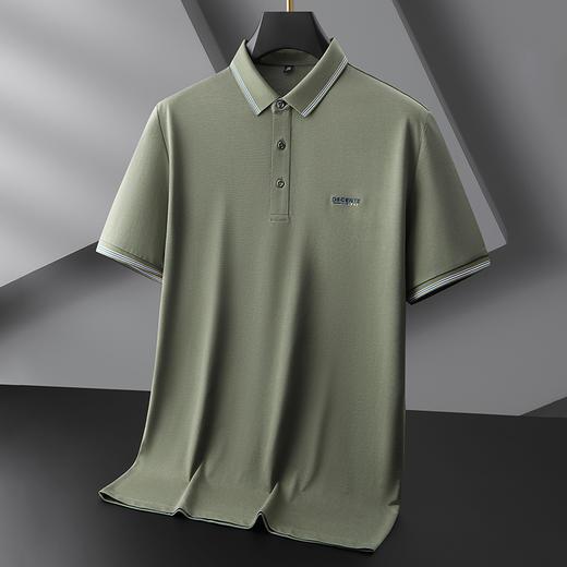 【DKP】大依优型大码Polo衫弹力翻领T恤轻奢休闲纯色短袖男宽松T恤上衣胖子 商品图3